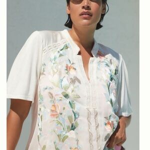 Anthropologie Tiny Eliana Floral Embroidered Women's Top